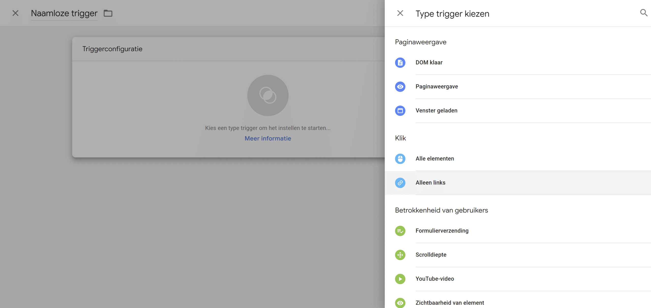 GTM trigger kiezen