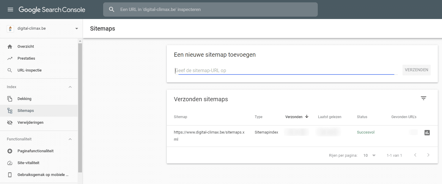 Sitemap verwijderen uit Google Search Console