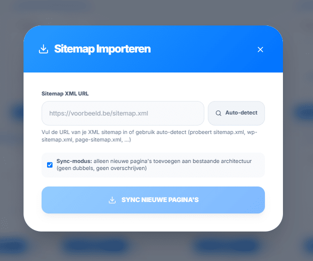 Demo sitemap importeren Demo sitemap importeren