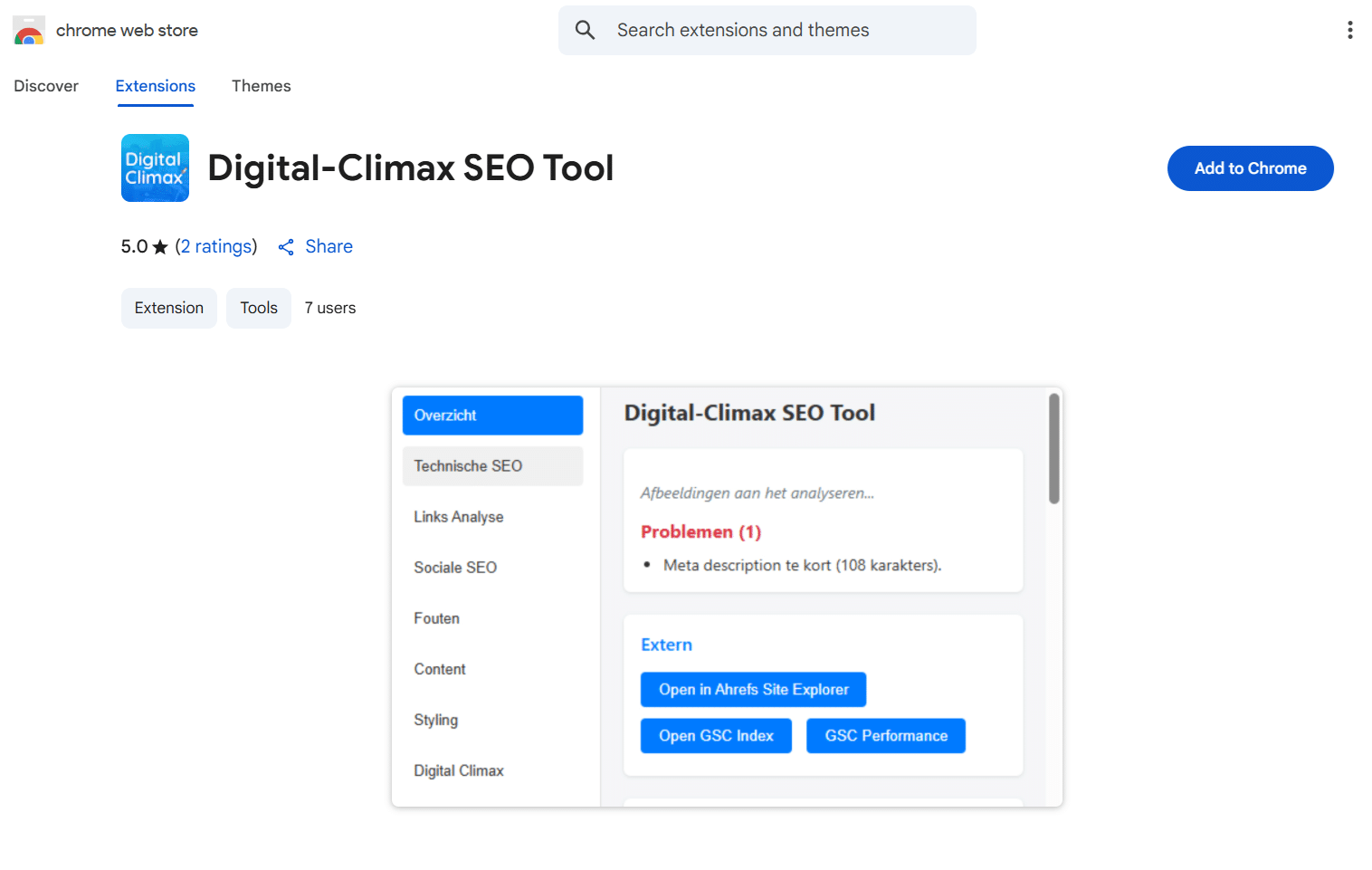 Digital Climax SEO Tool downloaden in Chrome Web Store